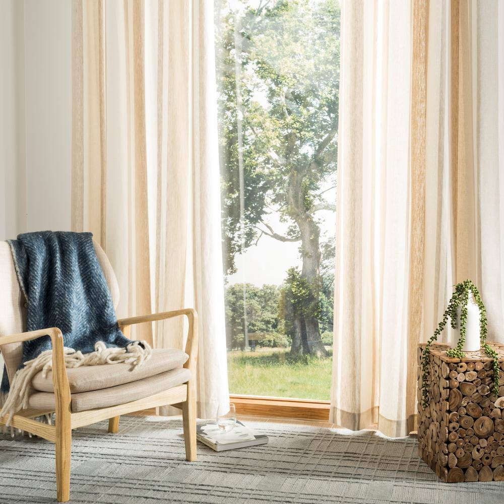 Ivory Linen and Cotton Sheer Grommet Window Panel
