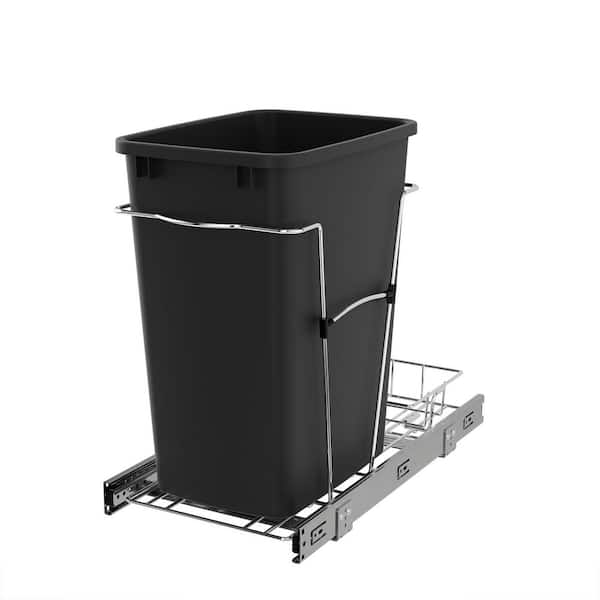 Black Pull Out Trash Can 35 qt. for Kitchen Cabinets