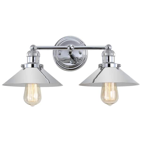 June 17.5 in. 2-Light Metal Chrome Vanity Light