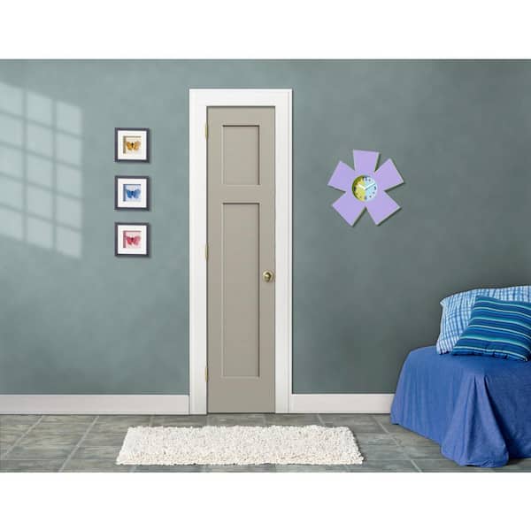 18 in. x 80 in. Craftsman Desert Sand Right-Hand Smooth Solid Core Molded Composite MDF Single Prehung Interior Door