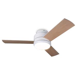 42 in. Indoor White Wooden 120,110 RPM Industrial Ceiling Fan Light with Integrated LED Light with Remote Control