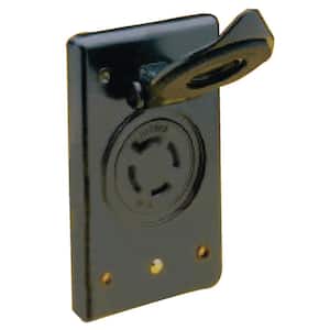 4 - Wire 12/24V Locking Charging/Trolling System Receptacle & Bracket