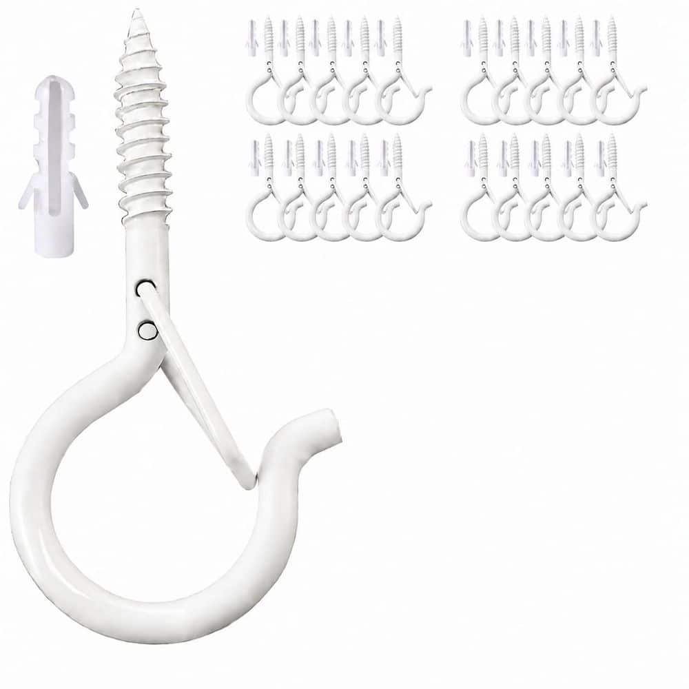 White Metal Q Hanger Hooks with Safety Buckle for Outdoor String Lights, Plants and Decor, 20-Piece Set price history on PriceWatchPro