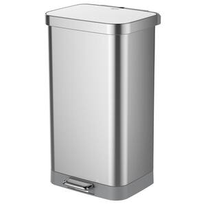 20 Gal. All Stainless Steel Step-On Large Metal Kitchen Trash Can with Clorox Odor Protection and Soft-Closing Lid