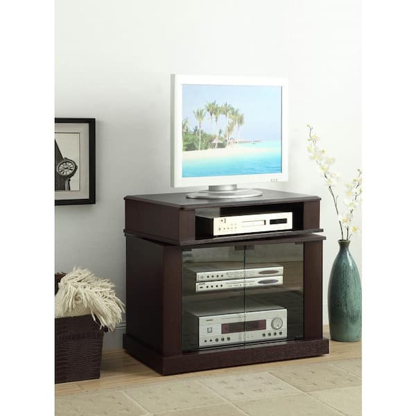 4D Concepts Swivel Top Black Traditional Wood Media Cabinet