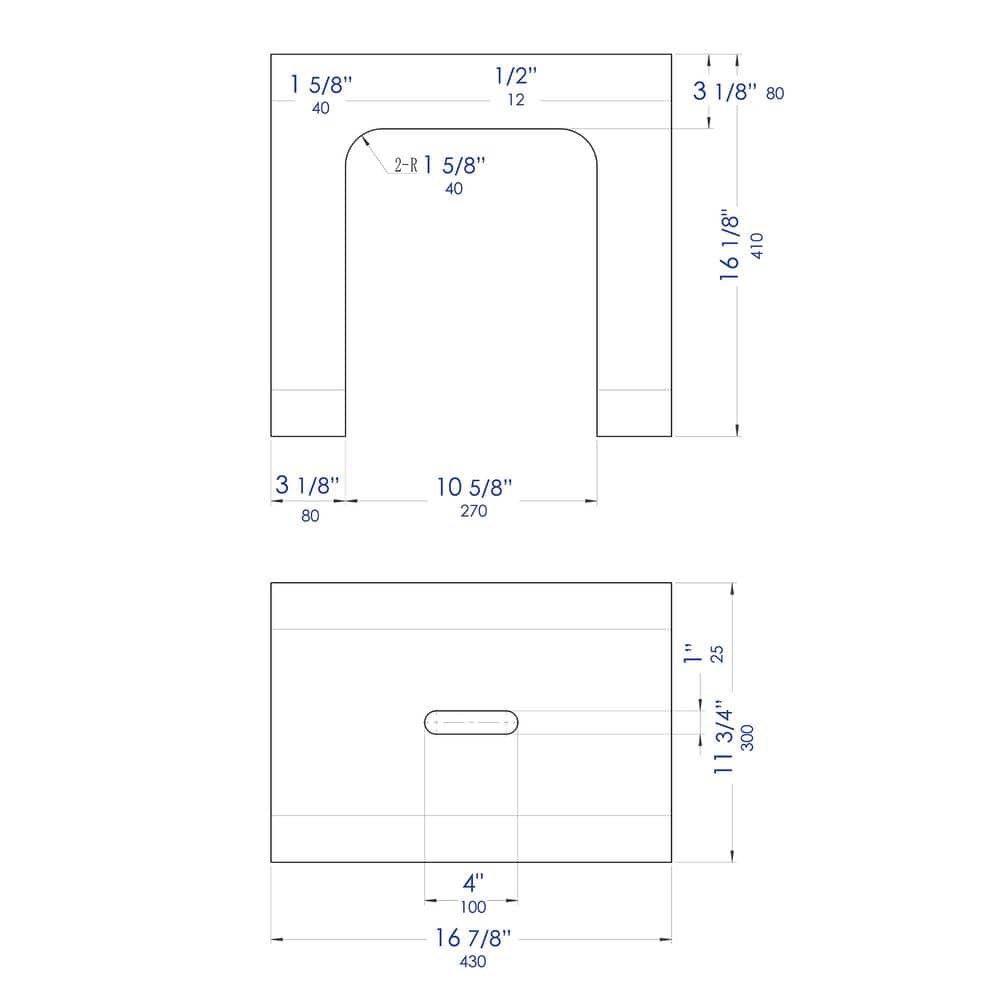 Matte White Solid Surface Resin 16.8" Shower Bench