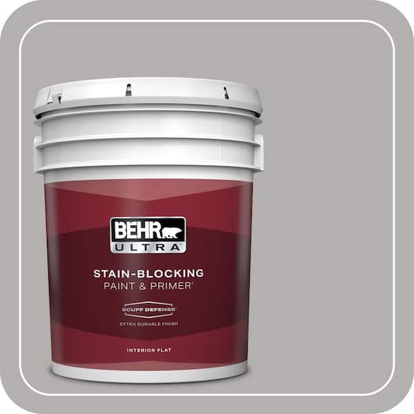 BEHR ULTRA 5 gal. #BXC-25 Colonnade Gray Extra Durable Flat Interior Paint & Primer