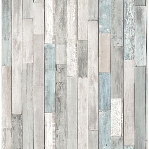Barn Board Grey Thin Plank Paper Non-Pasted Wallpaper Roll (Covers 56.4 Sq. Ft.)