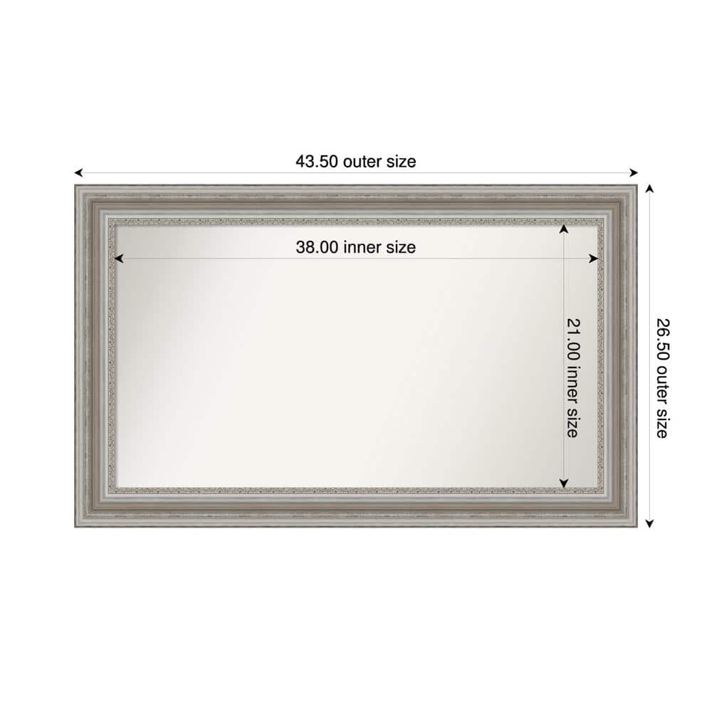 Amanti Art Parlor Silver 43.5 in. x 26.5 in. Custom NonBeveled Recycled Polystyrene Framed