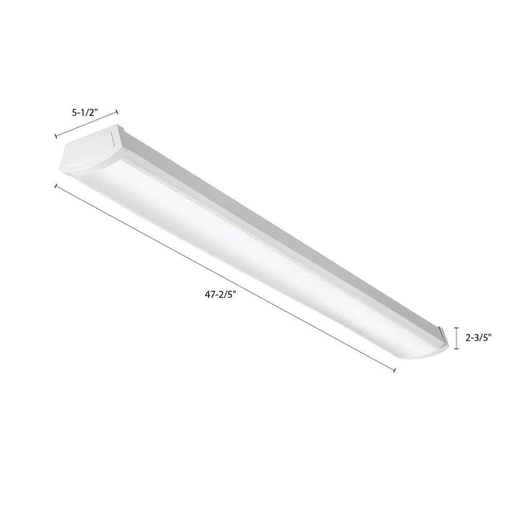 White 48-Inch Steel LED Flush Mount Light Fixture