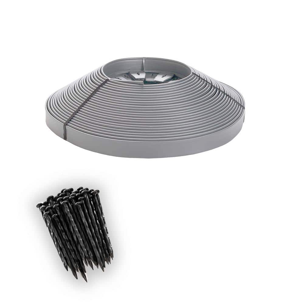 90 ft. L x 2.4 W x 1.7 in. H Gray Heavy Duty Plastic No-Dig Landscape Edging Kit -  ProFlex, 3105GYE-90WMC