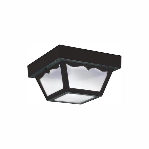 Generation Lighting Outdoor Ceiling Clear 2-Light Outdoor Flush Mount with LED Bulbs