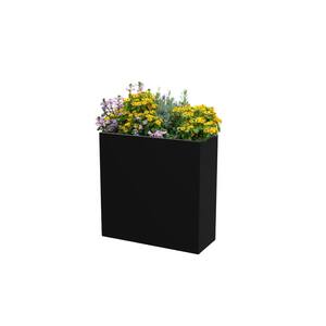 Lirago 15 in. H x 31 in. L Black Metal Rectangular Planter Box (2-Pack ...