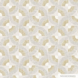 Metallic Canary Gold Faux Grasscloth Fans Vinyl Peel and Stick Textured Wallpaper Roll (Covers 60 sq. ft.)