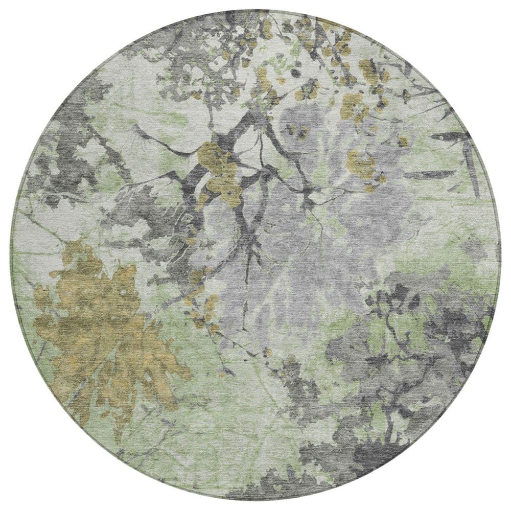 Chantille Machine Washable Indoor/Outdoor Abstract ACN2654 Aloe 8 ft. x 8 ft. Round Rug price history on PriceWatchPro