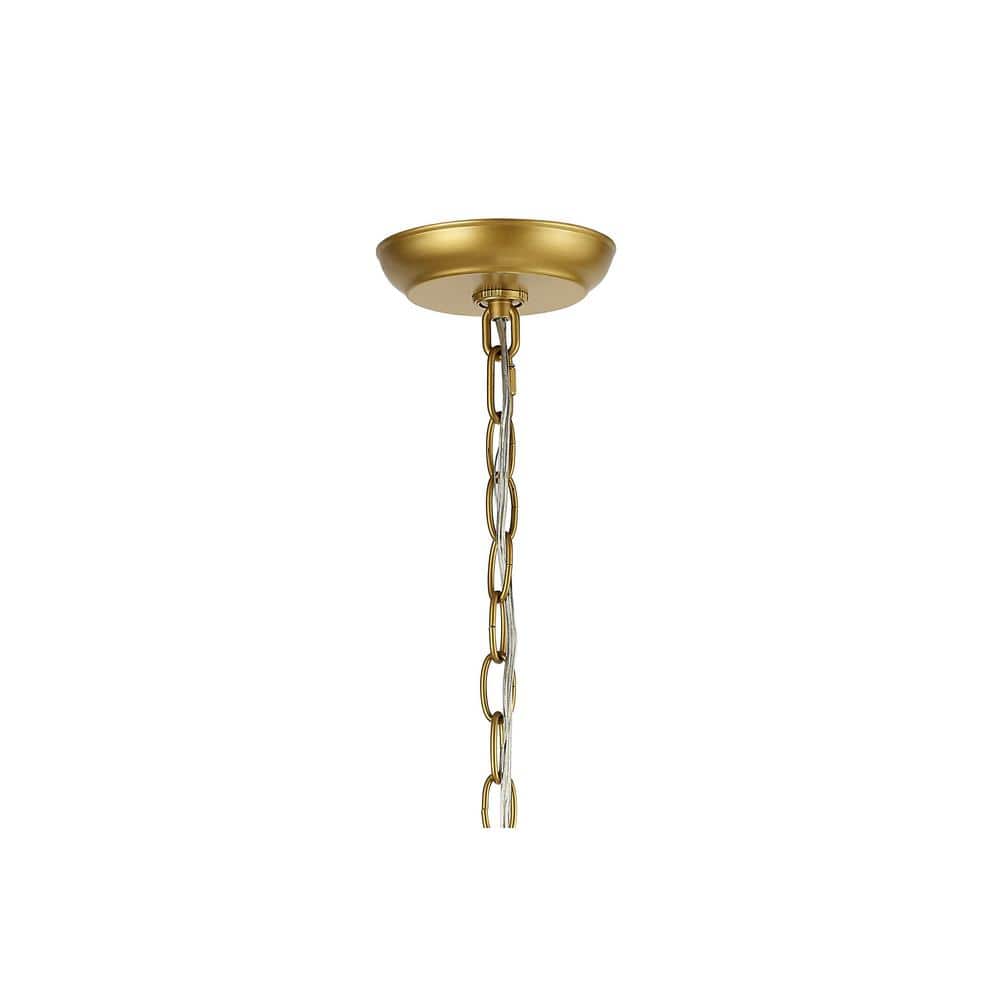 Stella Transitional Glam 12" Gold Leaf Iron LED Pendant