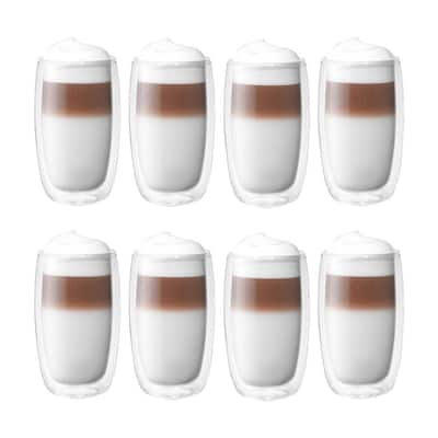 Sorrento 8-pc Double-Wall Glass Latte Cup Set