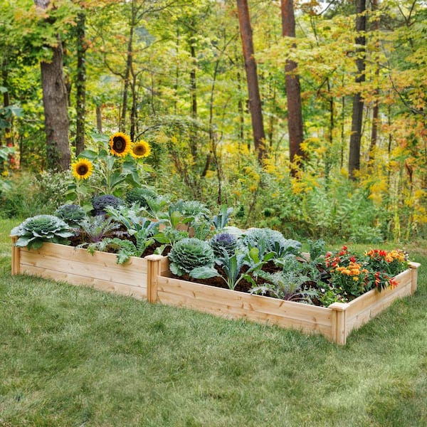 Greenes Fence Premium Sanded Natural Cedar 2-Tiered Raised Garden