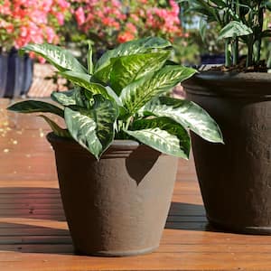 16 in. Rust Anjelica Poly Flower Pot Planter (2-Pack)