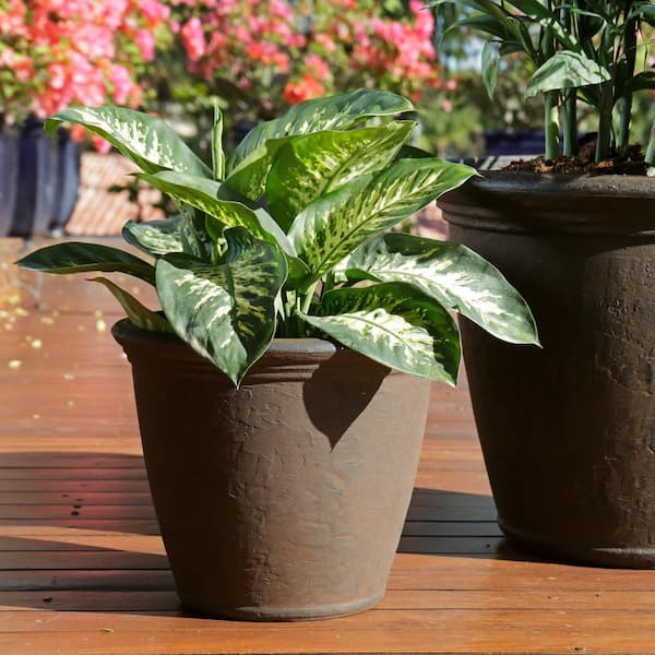 Anjelica 16 in. Rust Poly Outdoor Flower Pot Planter (4-Pack)
