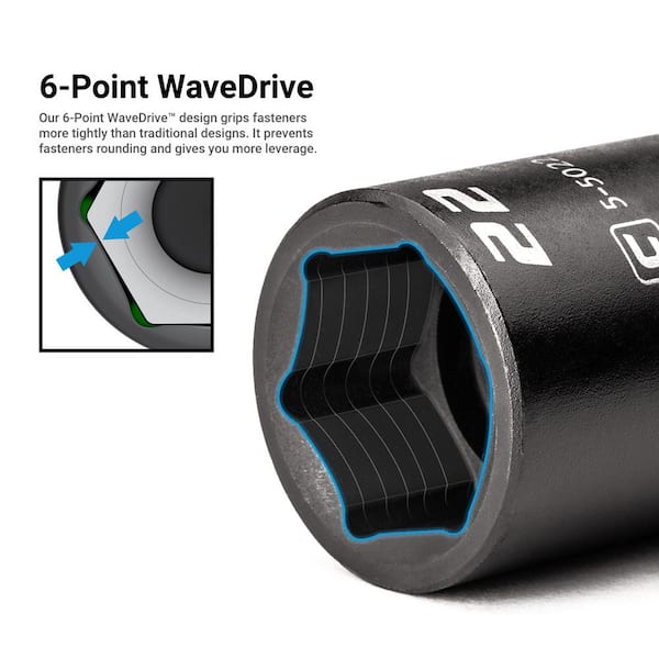 SAE 3/8 in. Drive Stubby Impact Socket Set (12-Piece)