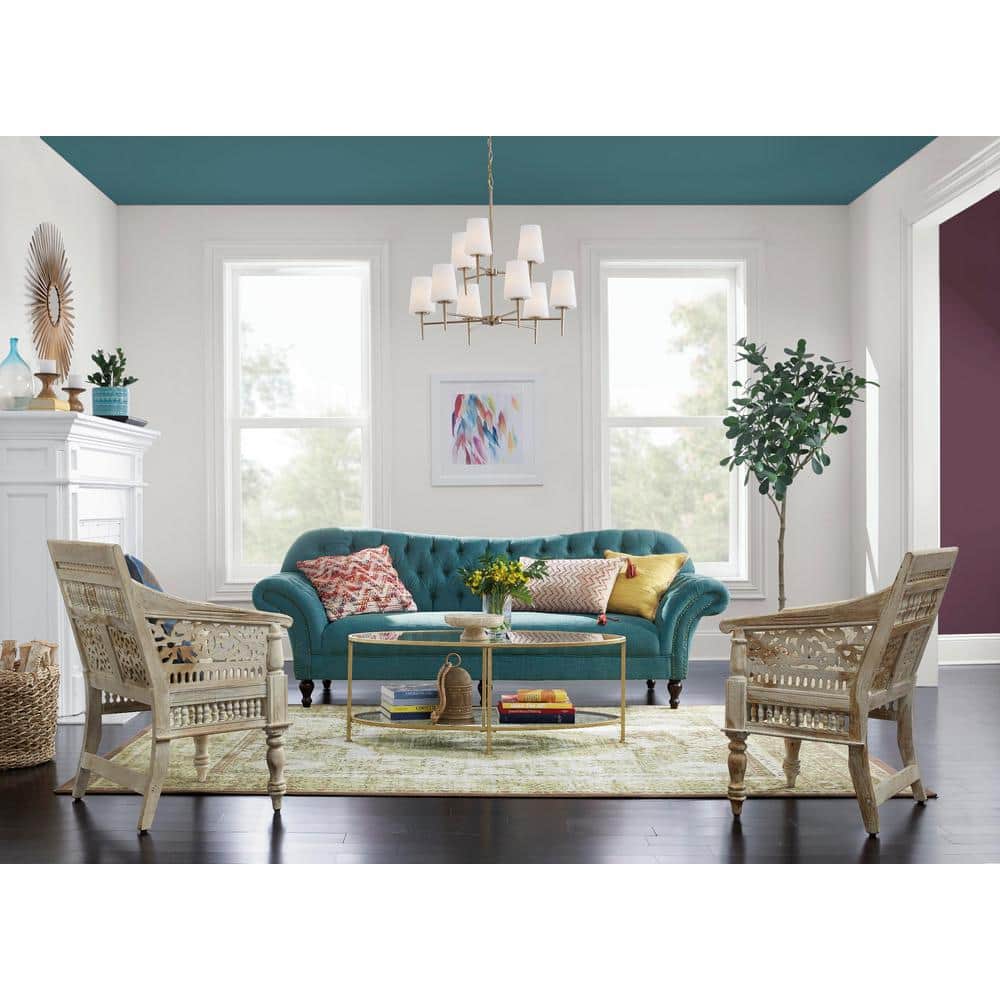 Satin Brass and Opal Glass 9-Light Chandelier