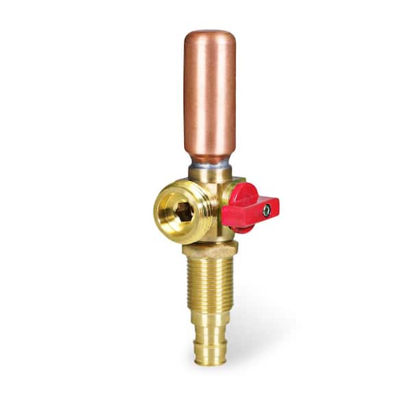 PLUMBFLEX 1/2 in. PEX A x 3/4 in. MHT Brass Washing Machine Replacement Valve with Hammer Arrestor Red- for Hot Water Supply