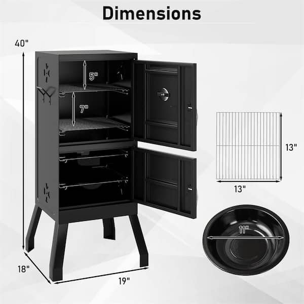 DORTALA Vertical Charcoal Smoker, Outdoors Charcoal Barbeque