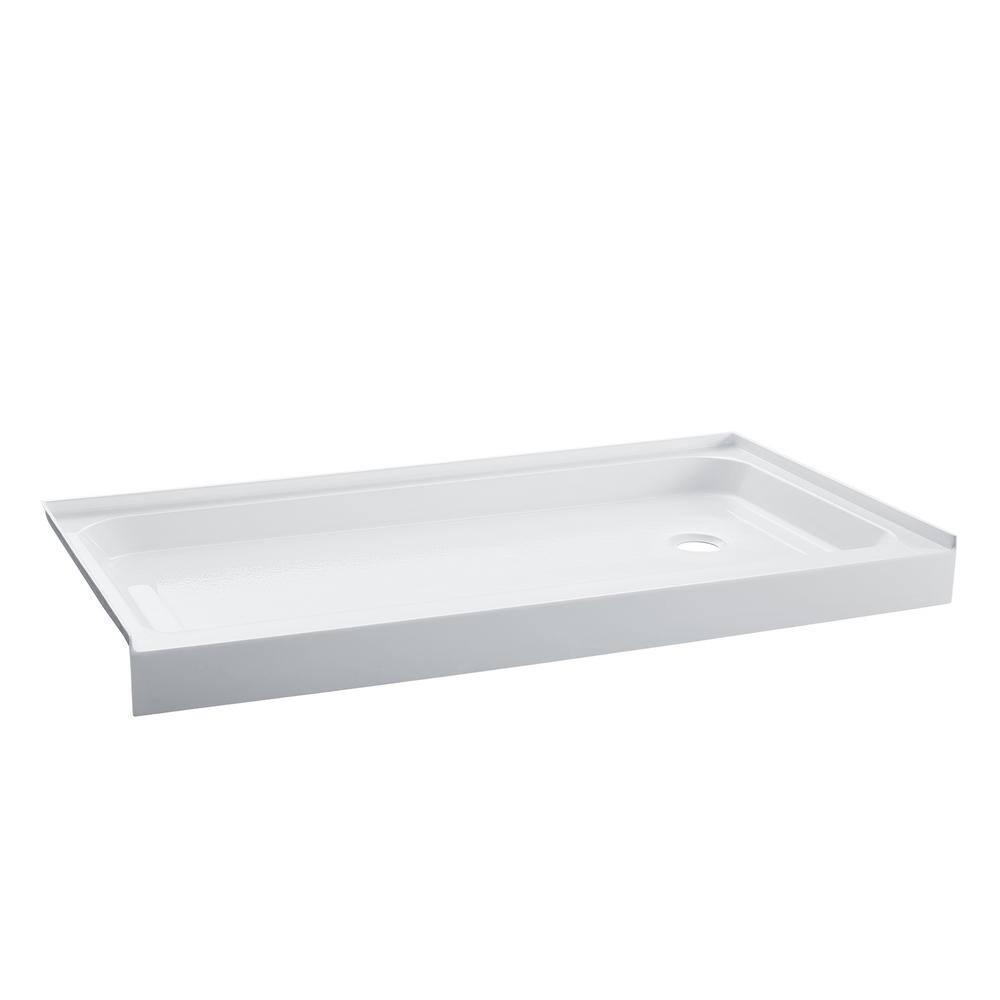 Voltaire 60" x 32" White Acrylic Shower Base with Right-Hand Drain