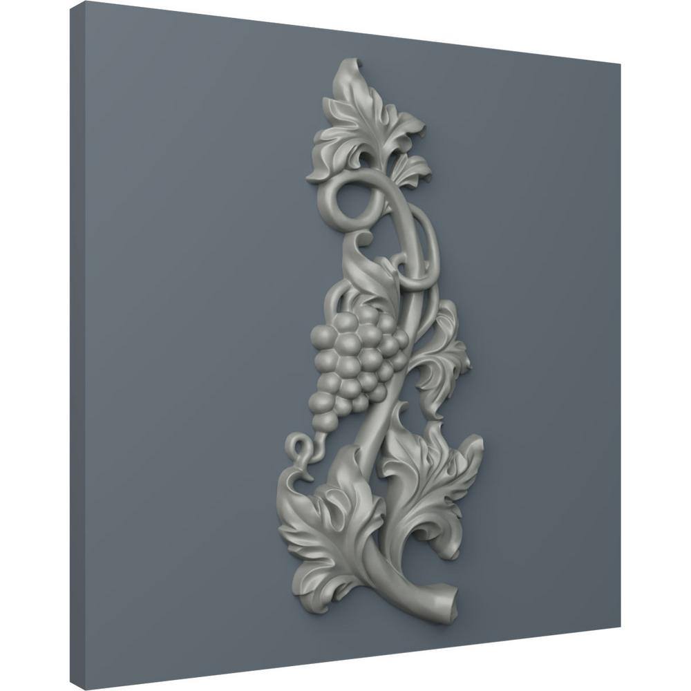 Large White Primed Polyurethane Grape and Leaf Onlay