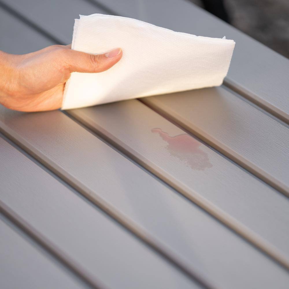 Gray Polyethylene and Steel Outdoor Glider Bench