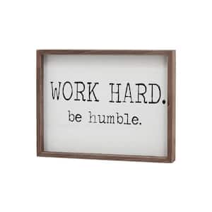 Farmhouse Rustic Work Hard Be Humble Framed Wood Wall Decorative Sign