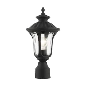 Oxford 1-Light Textured Black Cast Aluminum Outdoor Waterproof Post Light with No Bulb Included
