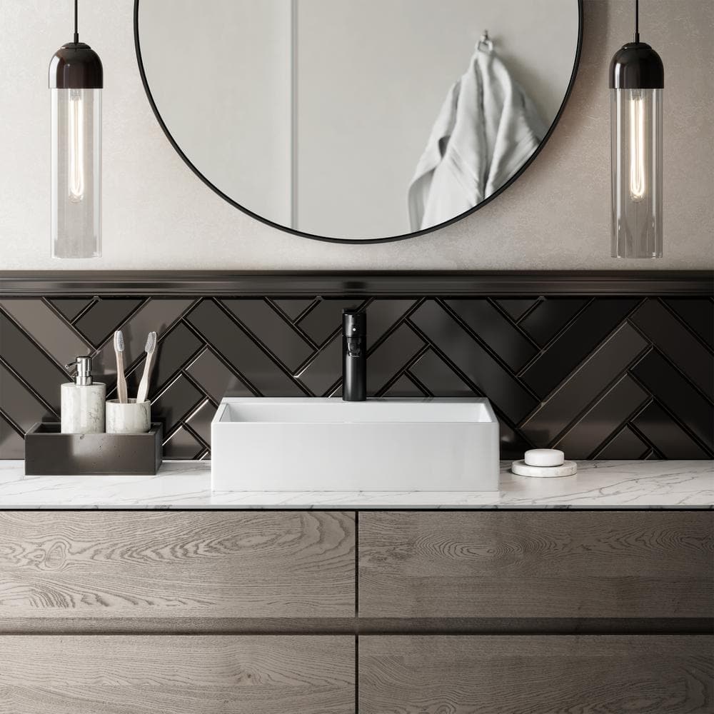 Claire 21" Glossy White Ceramic Vessel Sink