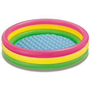 Sunset Glow 4 ft. Round 13 in. D Colorful Kid Inflatable Pool