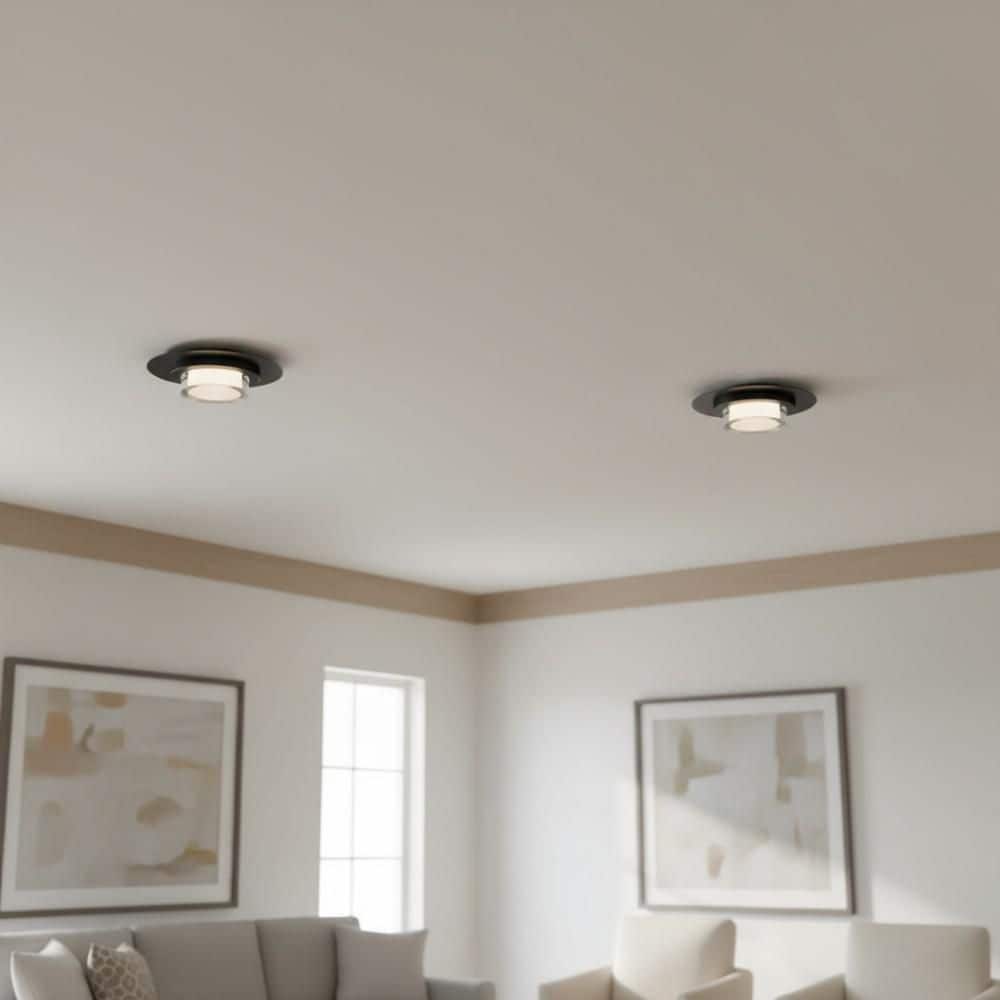12 in. Black LED Flush Mount Ceiling Light, 15W 3-Color Temperature Dimmable for Hallway Bathroom Bedroom Living Room price history on PriceWatchPro