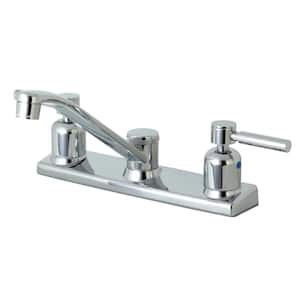 Modern 2-Handle Standard Kitchen Faucet in Chrome