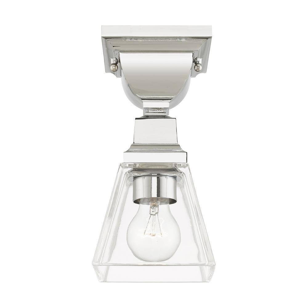 Whitfield Polished Chrome 1-Light LED Flush Mount with Clear Glass