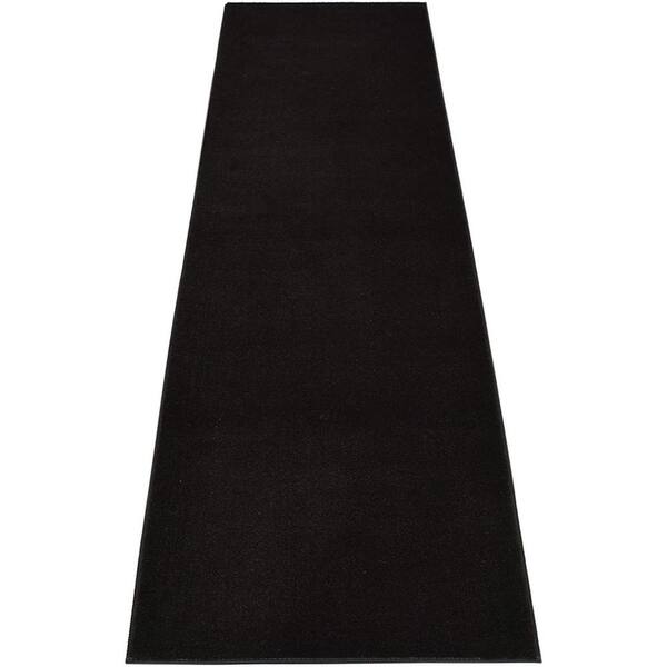 Custom Size Runner Rug Soft Collection Solid Black 31 in. W x 408 in. L Stair Runner 87.73 sq. ft.