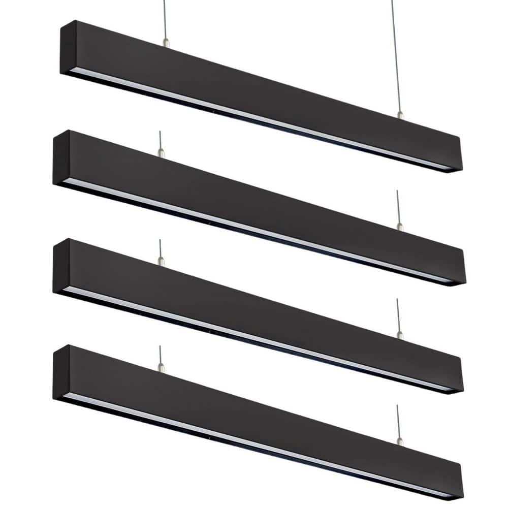 4ft. Black 3000K/4000K/5000K Selectable, 250-Watt Equivalent 50-Watt 6000LM, 0-10V Dimmable, LED Linear Light (4-Pack) price history on PriceWatchPro