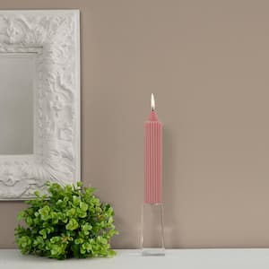 Grecian Collenette 7 in. Dusty Rose Unscented Taper Candle (Set of 4)
