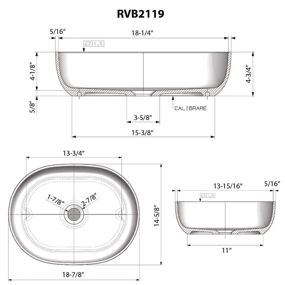 Matte Black 28" Stone Above-Counter Vessel Sink