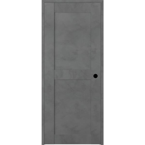 Belldinni 24 in. x 80 in. Vona Left-Handed Solid Core Dark Urban Textured Wood Single Prehung Interior Door