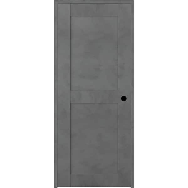 Belldinni Vona 30 in. x 80 in. Left-Handed Solid Core Dark Urban Textured Wood Single Prehung Interior Door