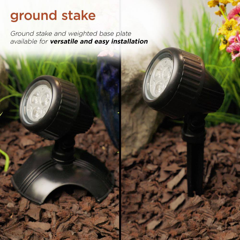 Set of 3 Warm White LED Outdoor Landscape Spotlights