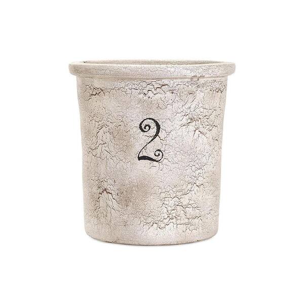 Unbranded Farmhouse 11 in. x 11 in. x 12 in. Crock in Distressed White