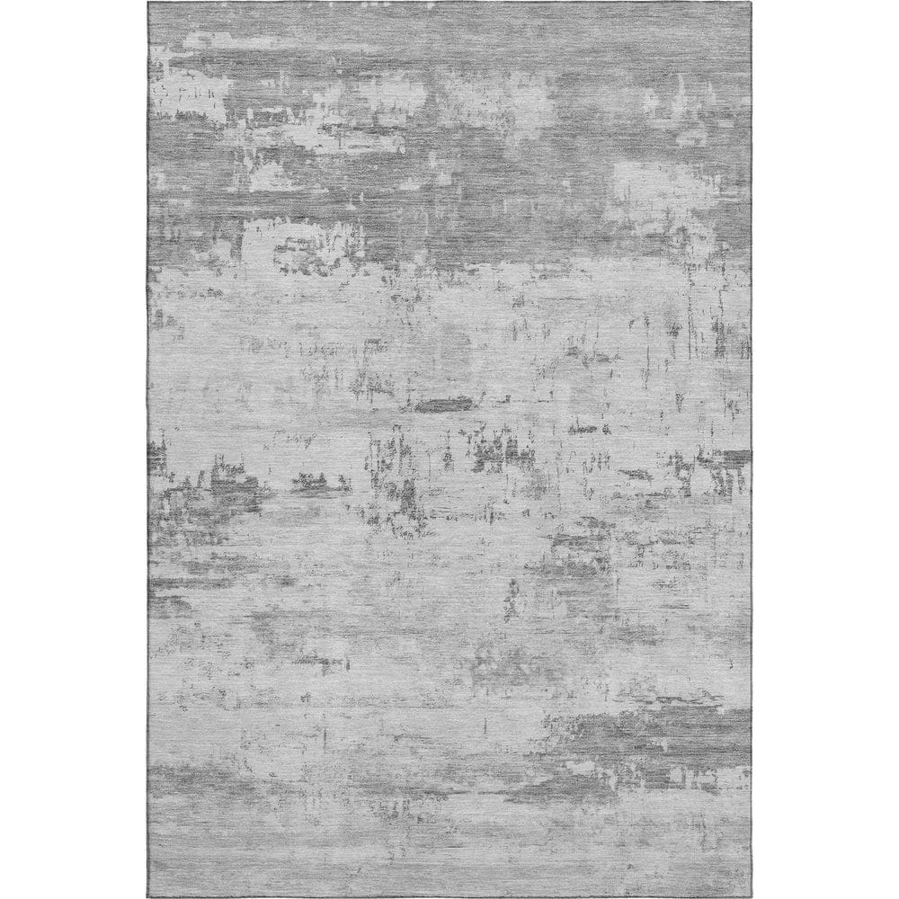 Mayfield Premium Machine Washable Abstract AMF2145 Silver 3 ft. x 4 ft. Area Rug price history on PriceWatchPro