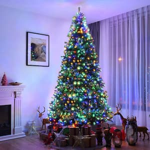 9 ft. Pre-Lit LED Hinged Artificial Christmas Tree with 1000 LED Lights and Stand