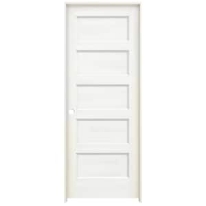 30 in. x 80 in. Conmore White Paint Smooth Hollow Core Molded Composite Single Prehung Interior Door