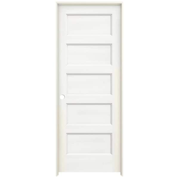 JELD-WEN 30 in. x 80 in. Conmore White Paint Smooth Hollow Core Molded Composite Single Prehung Interior Door